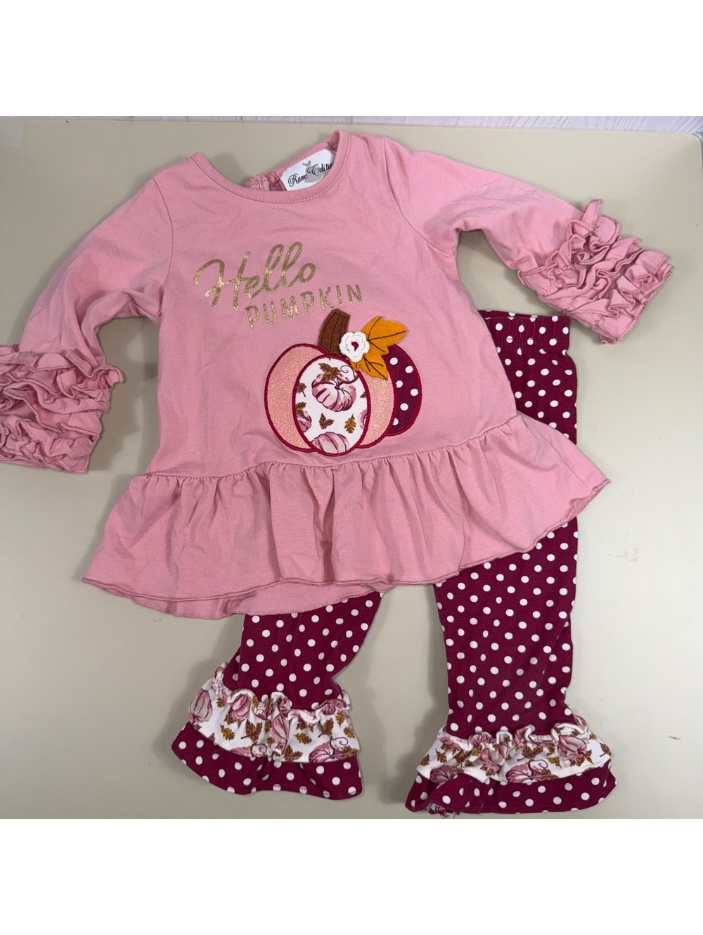 Rare Editions Baby Girls 12M Hello Pumpkin Outfit Set